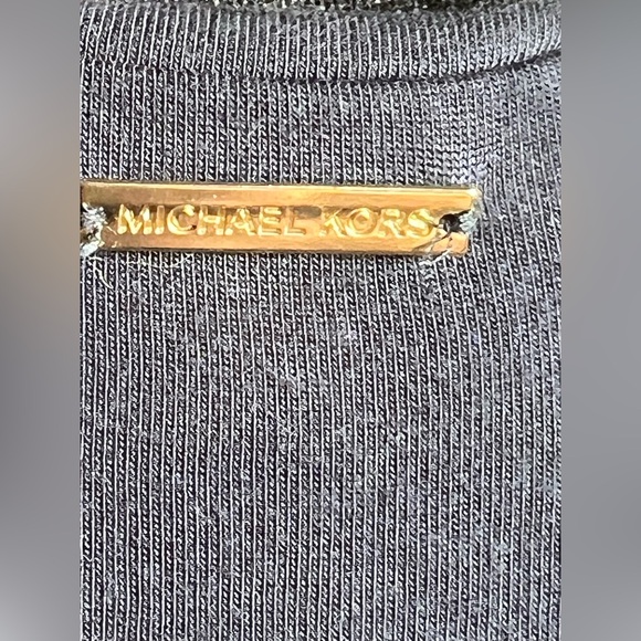 MICHAEL Michael Kors Deep Blue Layered Jersey Knit & Chiffon Top | Size Medium - Picture 5 of 7